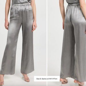 Maison Essentiele Silk Lounge Pants in Grey Dove size Small NWOT